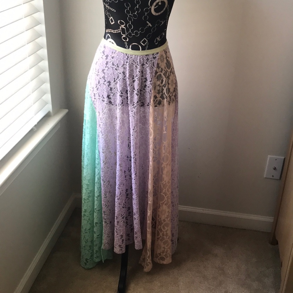 Free People intimately lace color block skirt